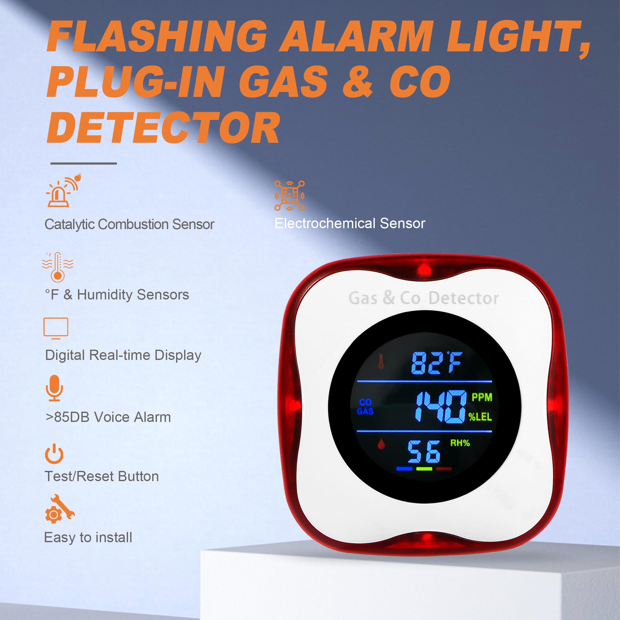 Co Detector Plug - Kombinowane detektory gazu i tlenku węgla,
